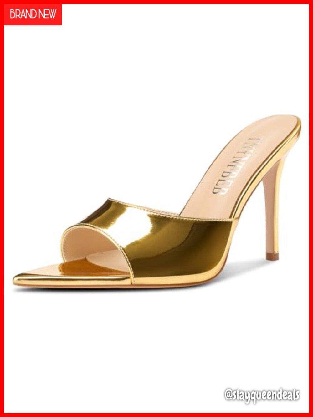 Women's Patent Leather Peep Toe Stiletto Slingback Heeled Sandals Slip On
